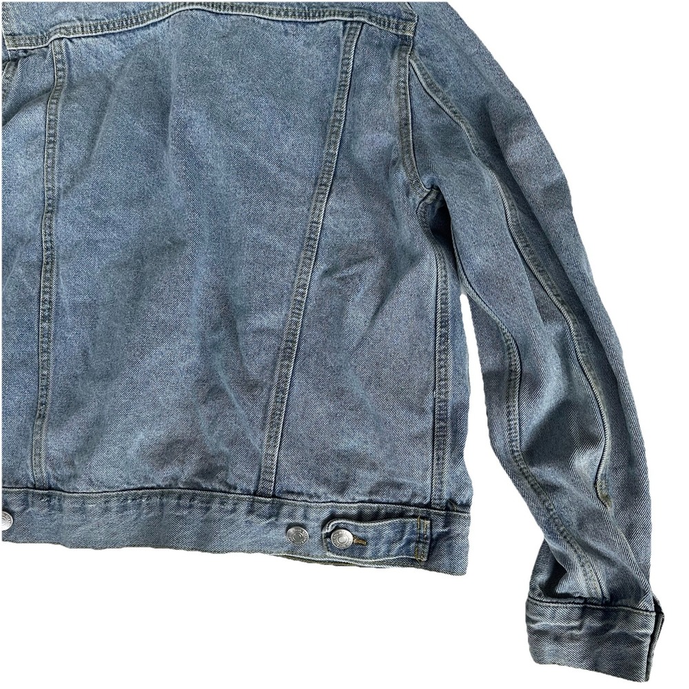 Sears Roebucks Denim Trucker Jacket Mens Medium 100% cotton Jean jacket - Picture 10 of 11